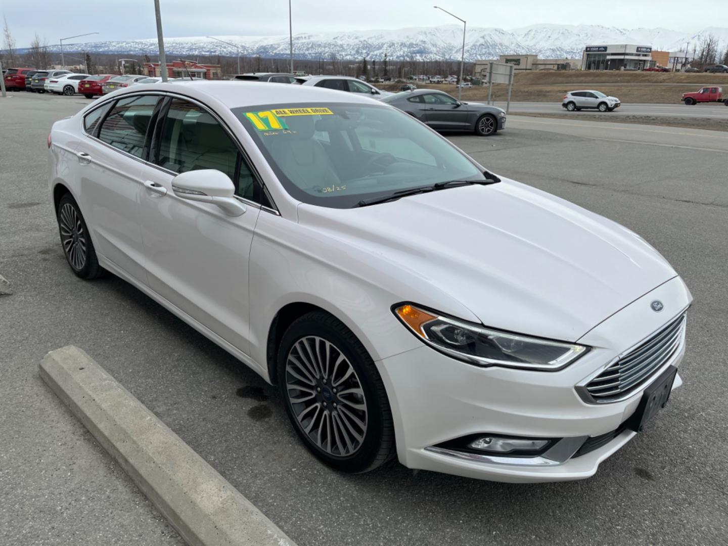 2017 WHITE /Tan FORD FUSION TITANIUM (3FA6P0D91HR) with an 2.0L engine, Automatic transmission, located at 1960 Industrial Drive, Wasilla, 99654, (907) 274-2277, 61.573475, -149.400146 - Photo#5